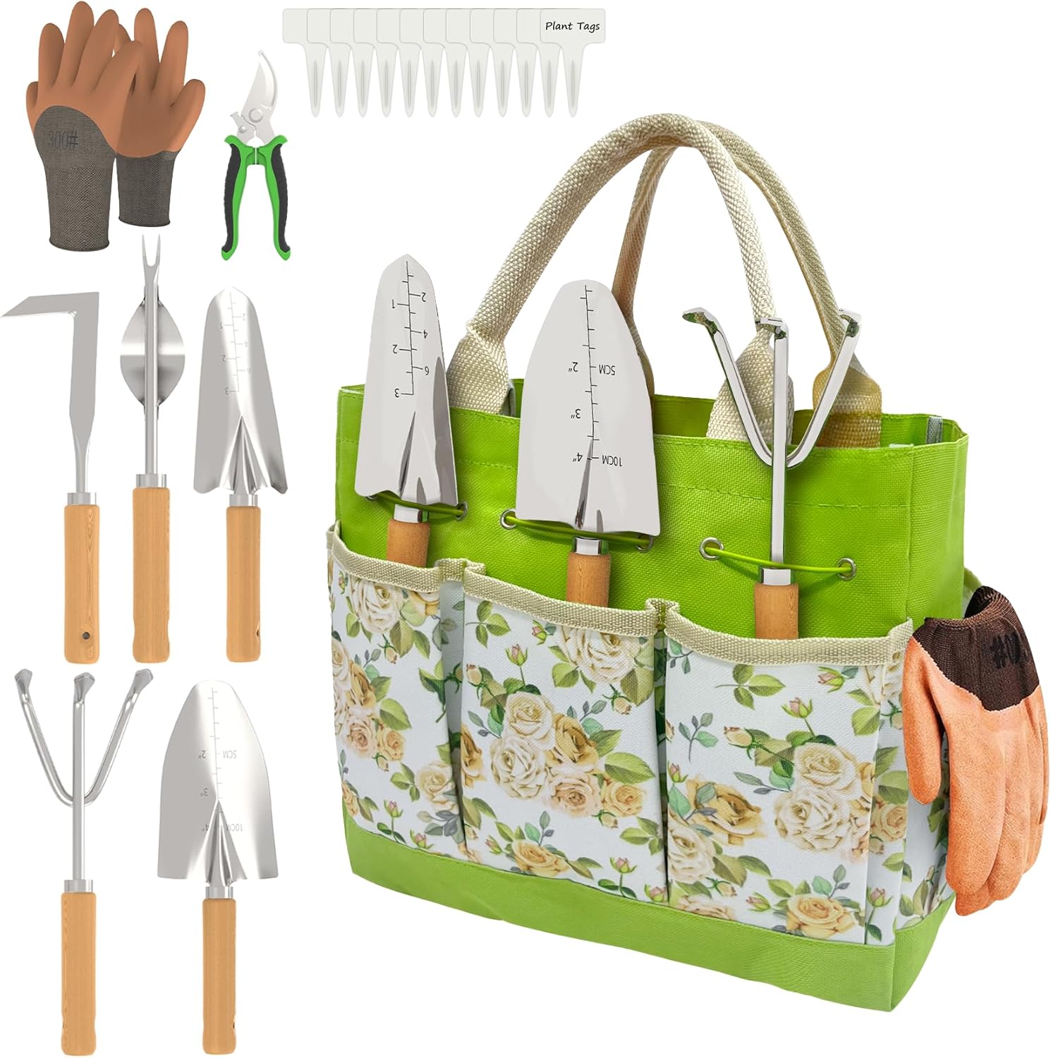 Heavy Duty Stainless Steel Garden Tool Set - 20-Piece