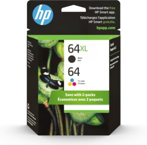 HP 64 Tri-color/Black 2-Pack | ENVY 7250e, 7950e, Photo 6200-7800
