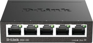 D-Link 5-Port Gigabit Switch, Metal Desktop (DGS-105)