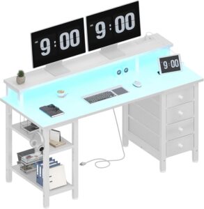 Lufeiya White 47" LED Gaming Desk