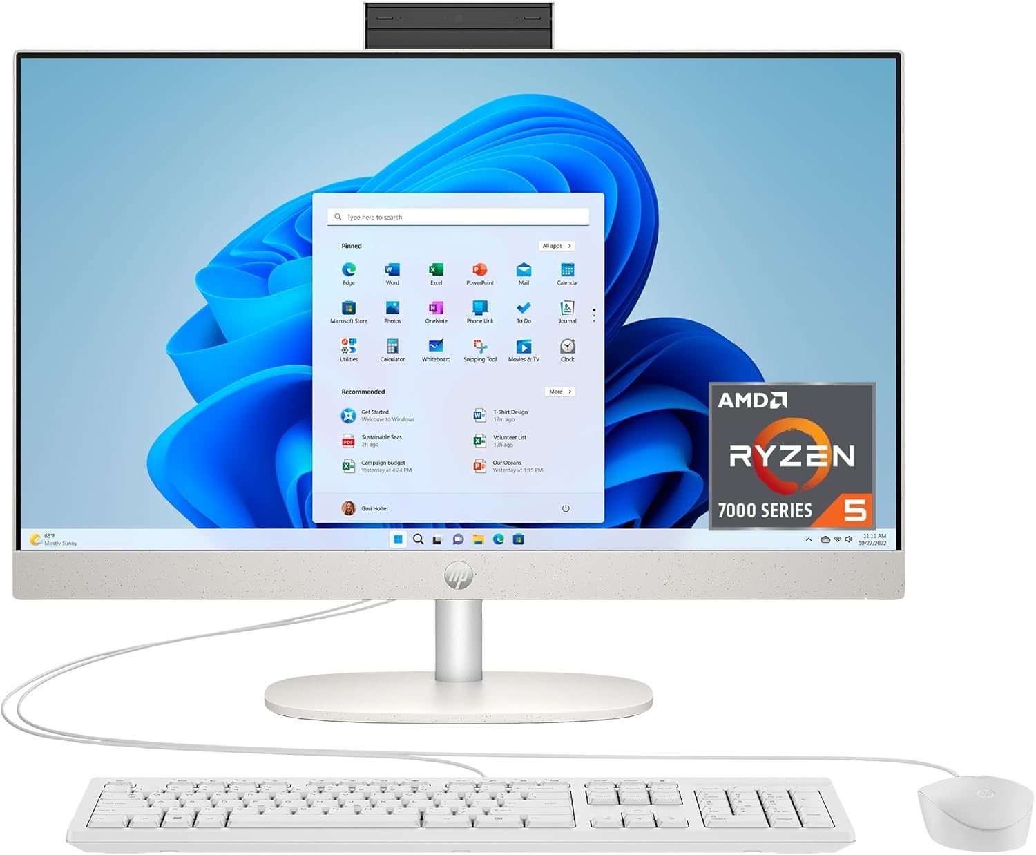 HP 24" AIO, R5 7520U, 8GB/256GB, Win11