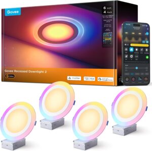 Govee Smart 6" RGBIC Recessed Lights 4pk