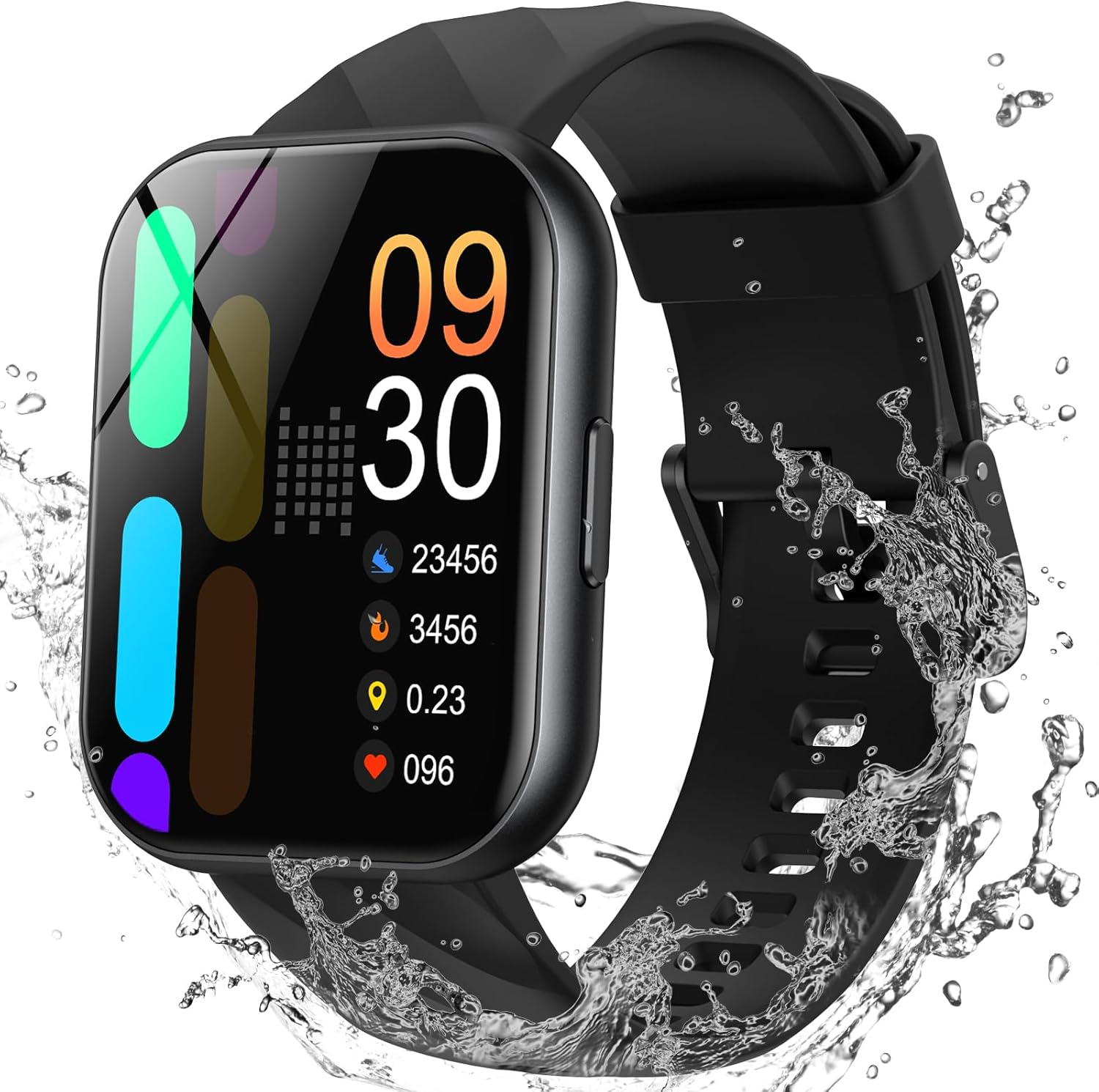 Parsonver 5ATM Fitness Tracker, 110+ Modes, HR/SpO2, Black