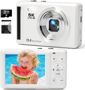 5K 72MP 16X Zoom Kids Camera w/32GB Card