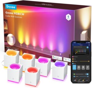 Govee Cube Sconces, RGBIC WiFi LED Wall Light, Alexa