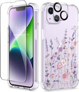 iPhone 14 Floral Case w/Protectors, 6.1