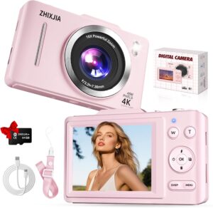 48MP 4K Vlogging Camera with 16X Zoom (Pink)
