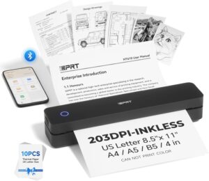 iDPRT Portable Wireless Printer - 203DPI, Bluetooth, Inkless