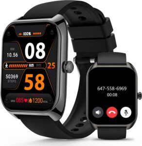 2.02" Smartwatch w/ Health Monitor, 100+ Modes, iOS/Android