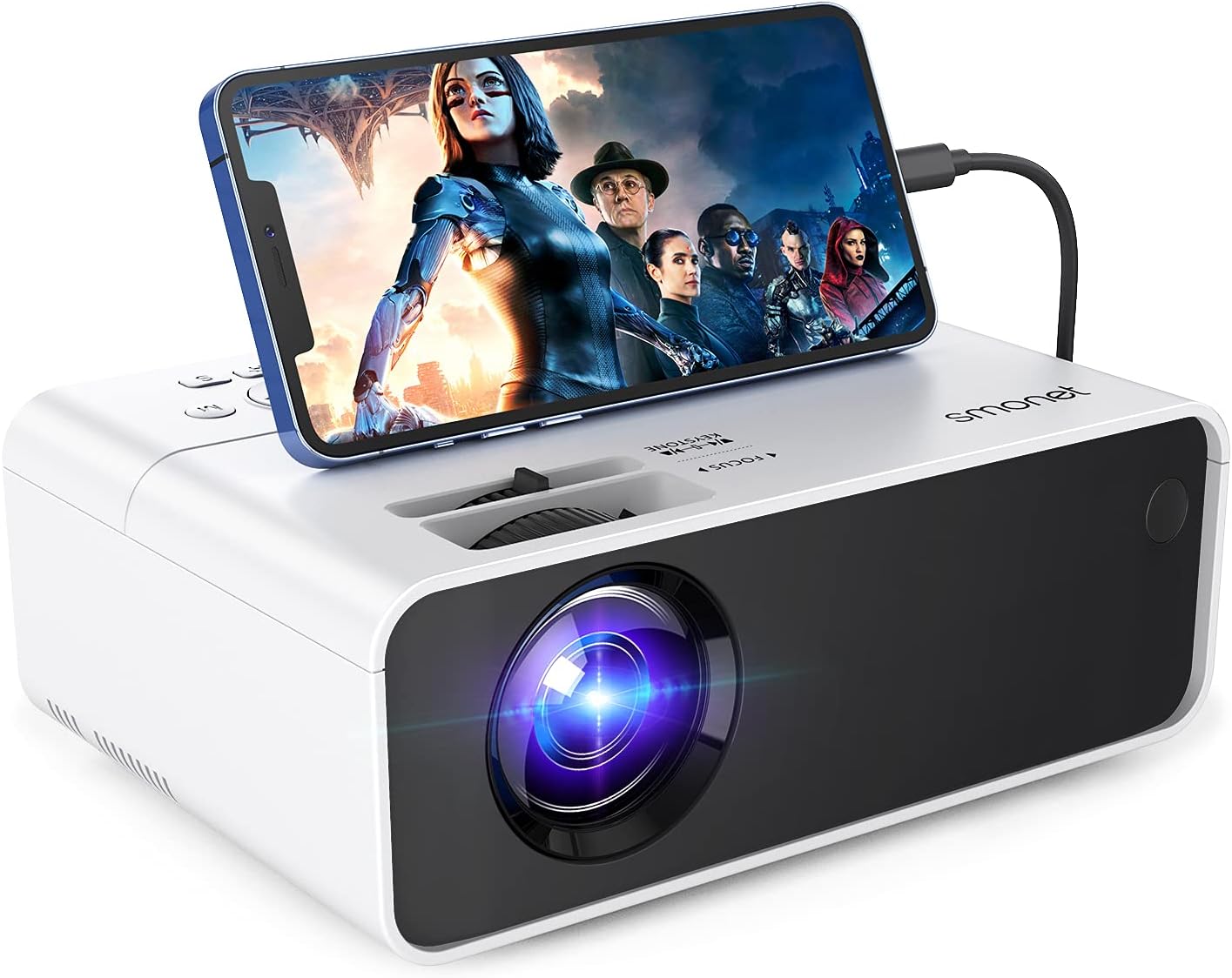 SMONET 1080P HD 7500L Portable Projector