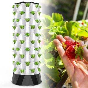 Vertical Hydroponic Tower Kit, 80 Holes, w/Pump