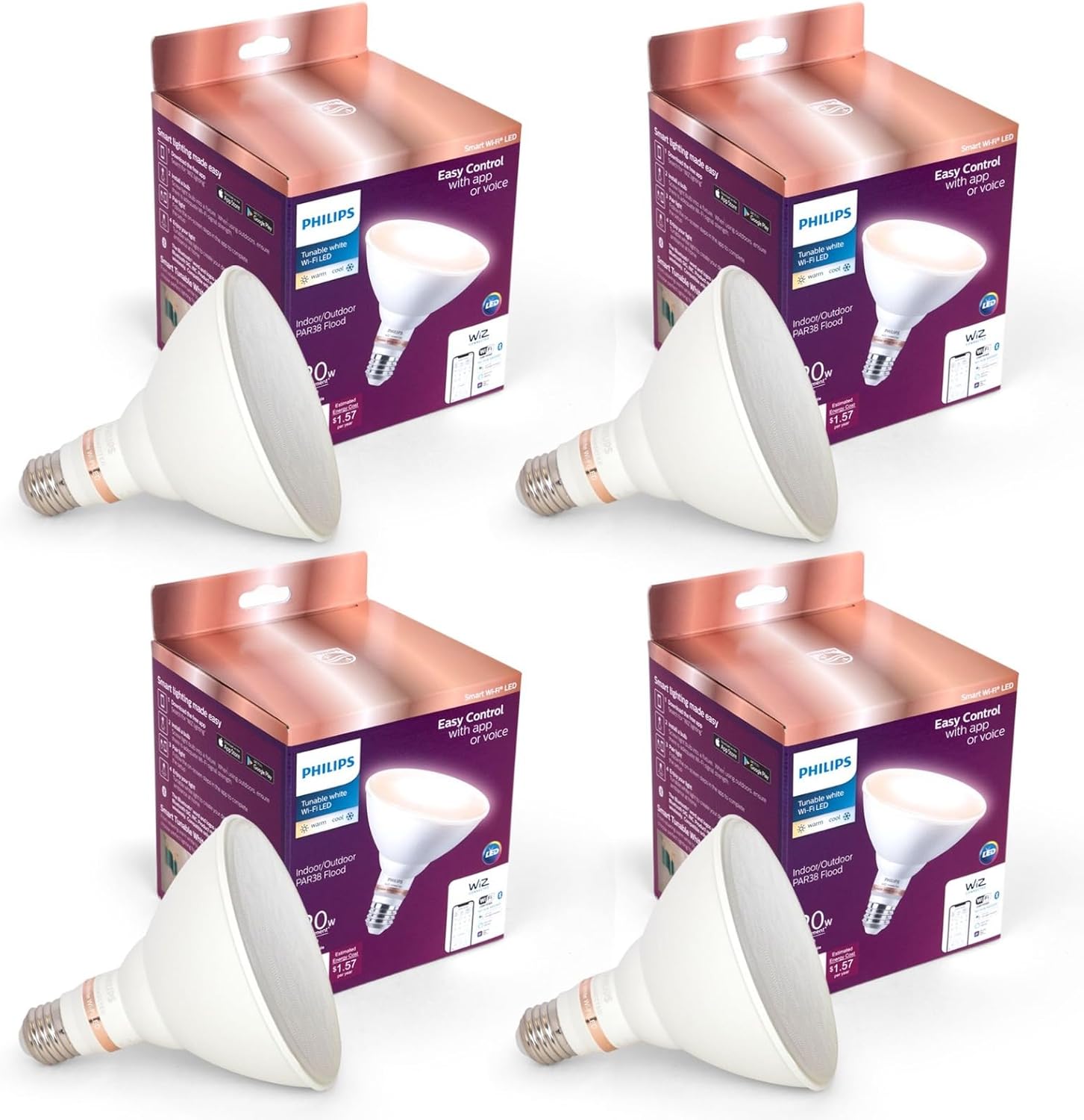 Philips WiZ PAR38 Smart Bulb 4-Pack