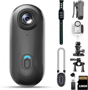 4K Mini Body Cam 128GB - Waterproof Wearable Action Cam