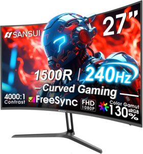 SANSUI 27" 240Hz Curved Gaming Monitor