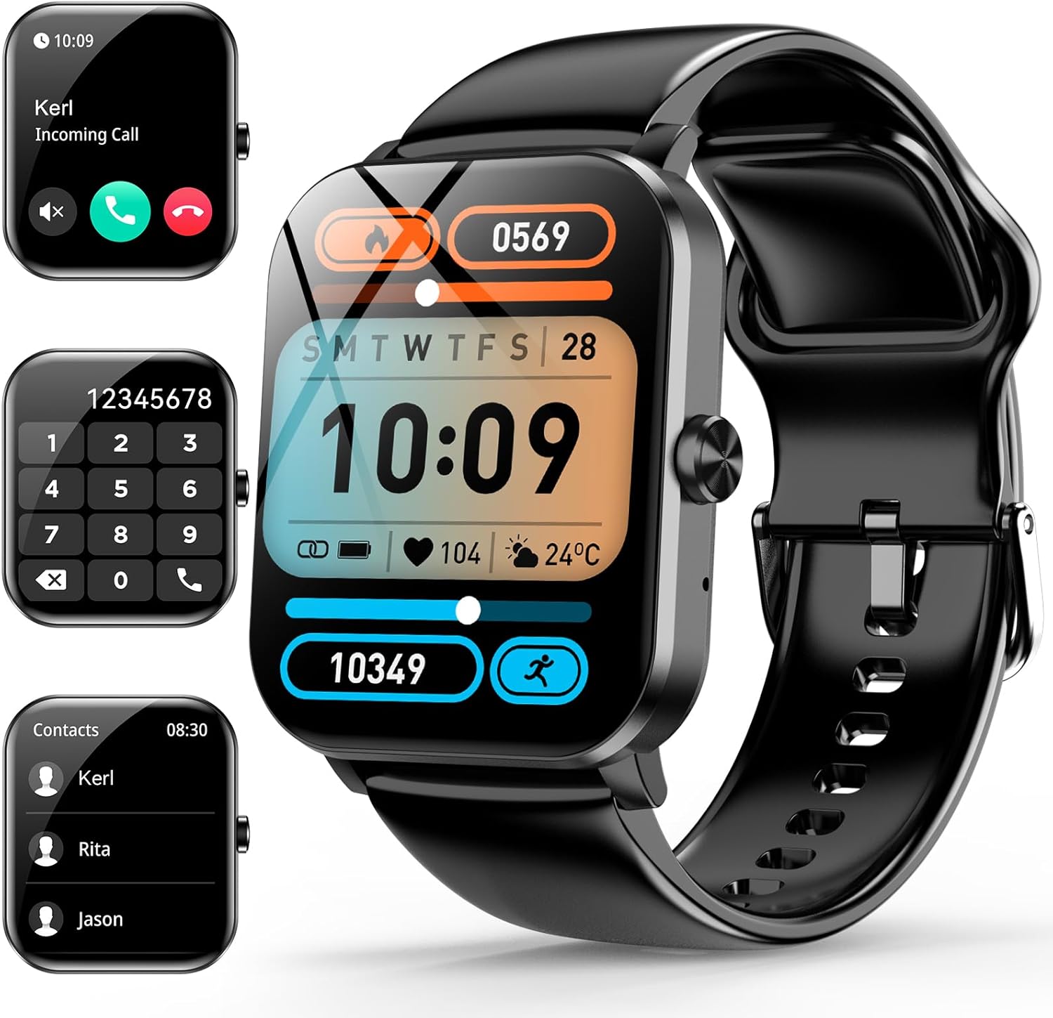 1.85" Fitness Watch, 120+ Modes, IP68