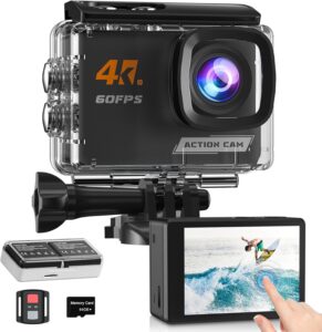 4K60FPS Waterproof Action Cam w/ Remote & 64G