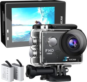 WiFi Sports Camera 4xZoom 40m Waterproof 2 Batteries