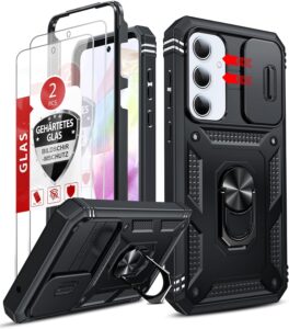 Samsung A54 5G Case w/2 Protectors, Black