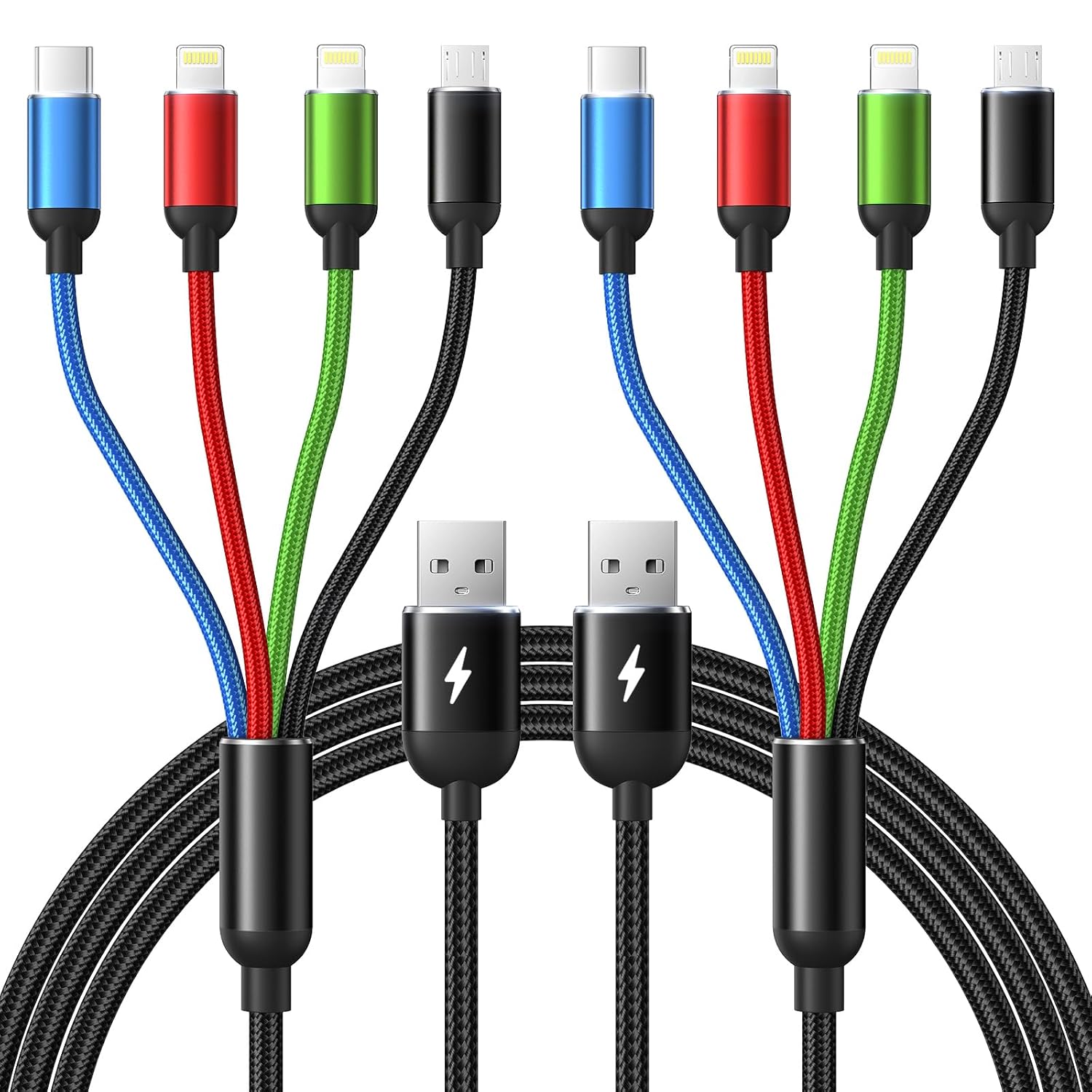4-in-1 6ft Fast Charging Cable 2Pack