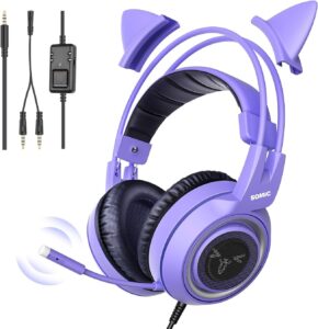 SOMIC G951S Purple Cat Ear Gaming Headset