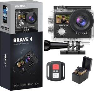 AKASO Brave 4 4K30fps 20MP WiFi Action Cam w/Accessories