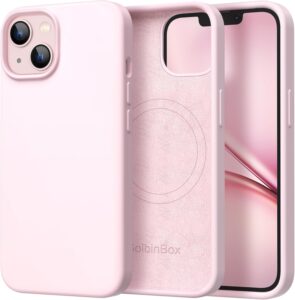 GolbinBox MagSafe Silicone Case for iPhone 13/14, Chalk Pink