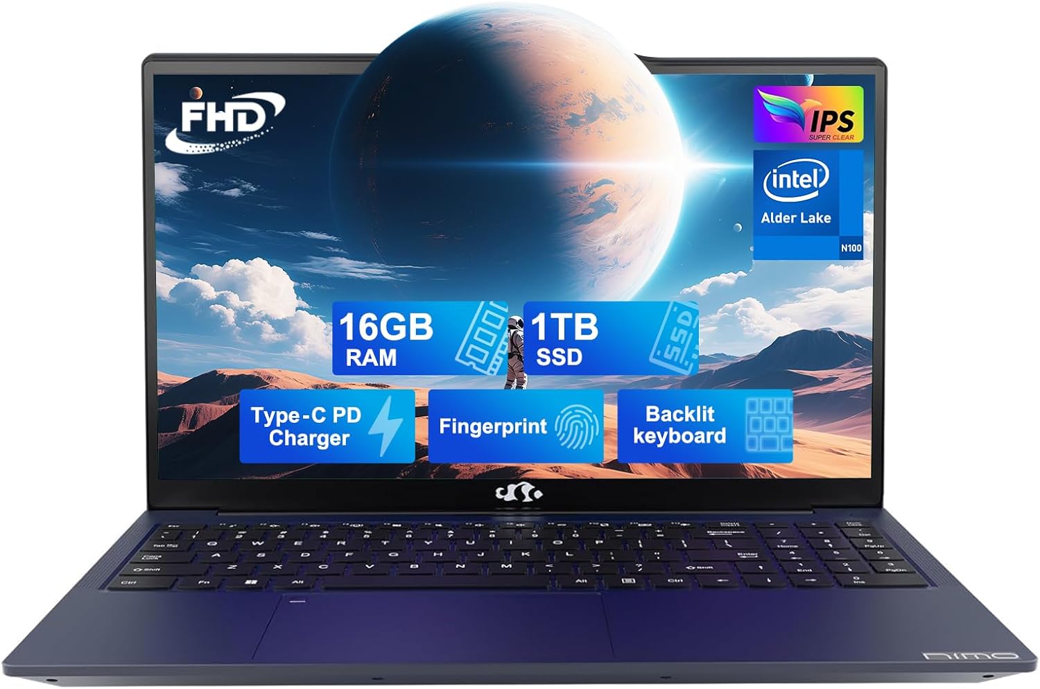 NIMO 15.6" N100 16GB/1TB Win11 Laptop