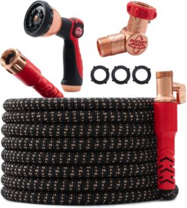 Pocket Hose Copper Head 100FT, 360 Swivel, No-Kink