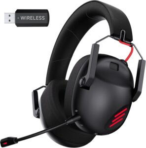 Wireless Gaming Headset for PS5, PC, Bluetooth 5.3, 50H - Black