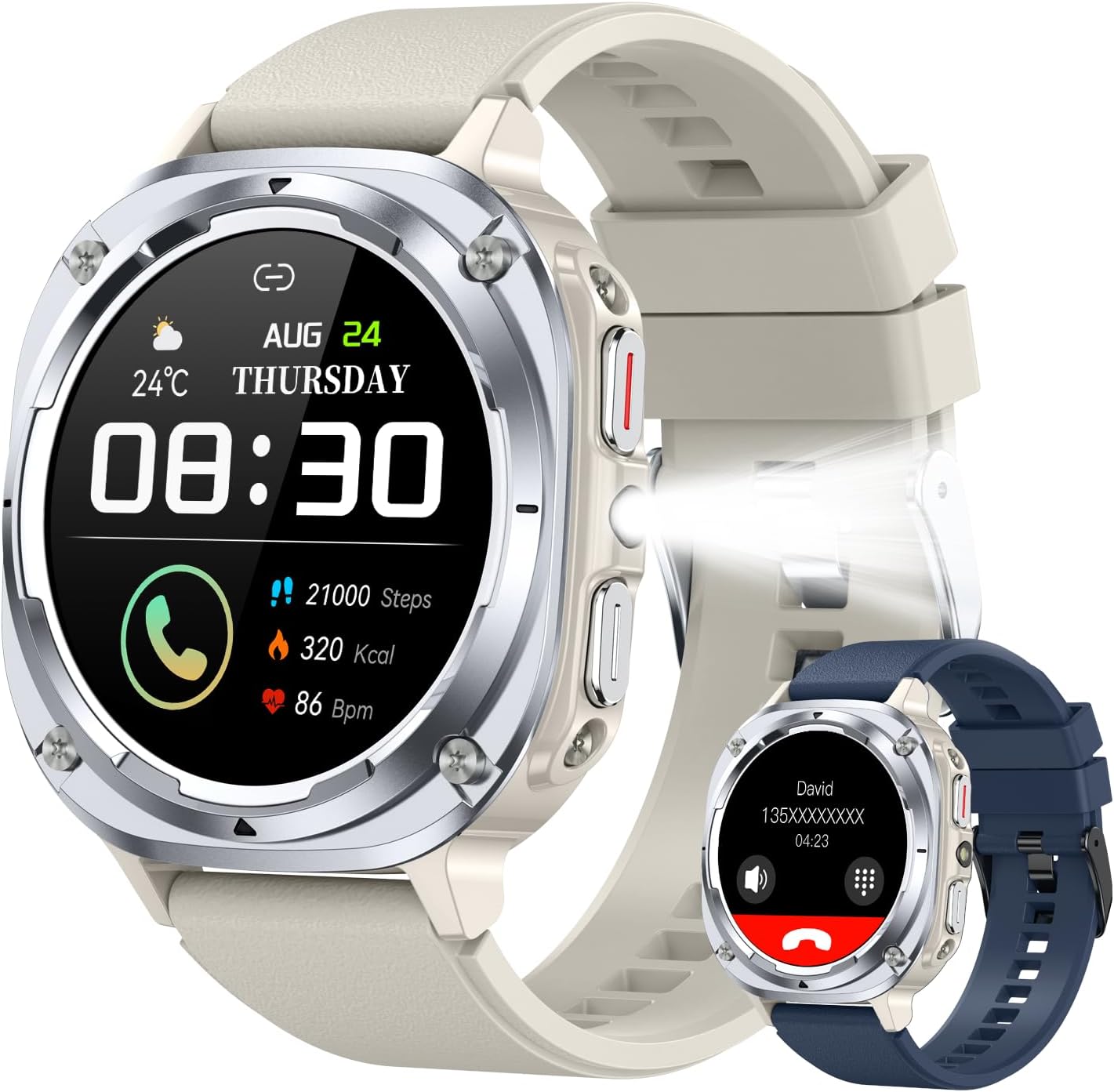 Men's Fitness Smartwatch: Bluetooth, Heart Rate, Waterproof