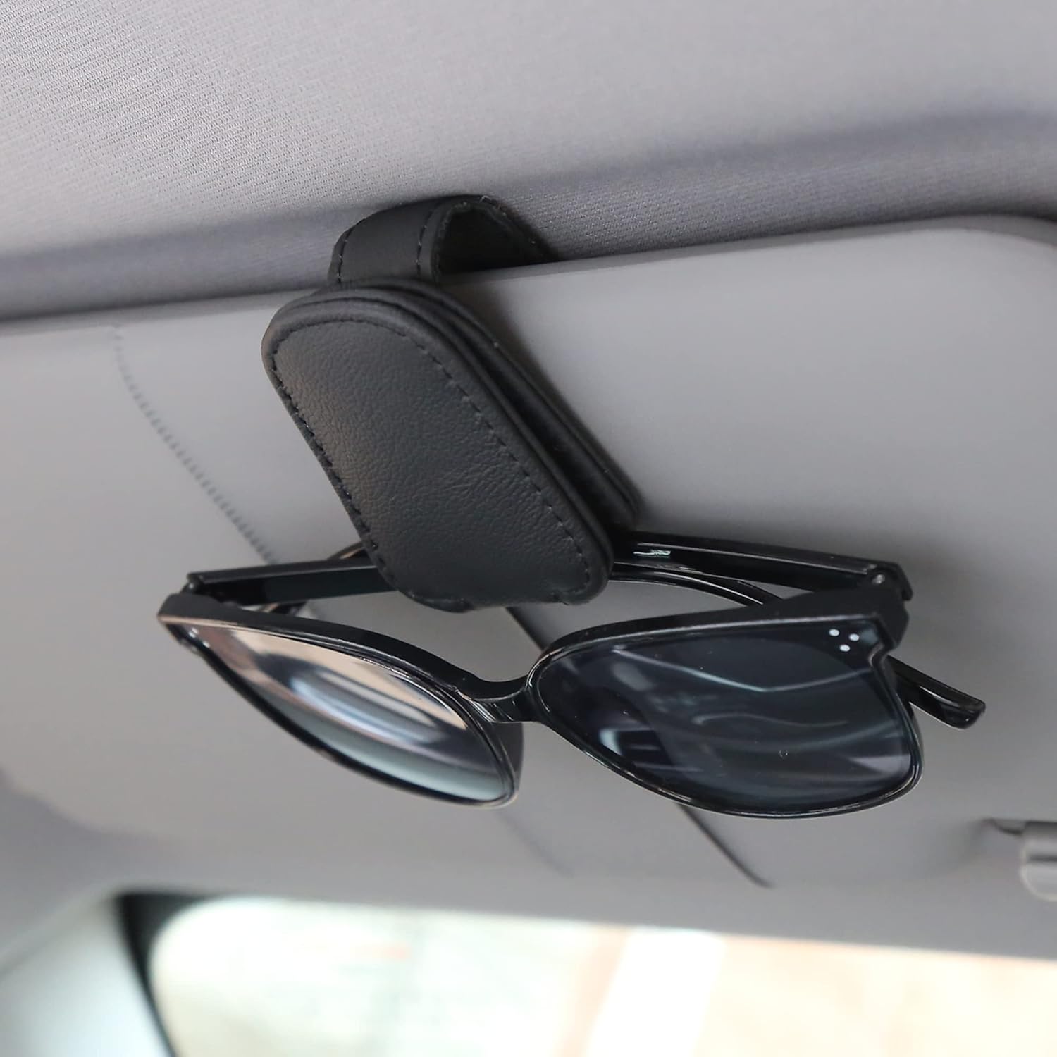 KIWEN Magnetic Sunglasses Holder for Car Visor - Black