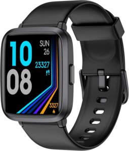 Smart Fitness Watch with SpO2, BP, HR, Sleep & Step Tracker" (58 chars)