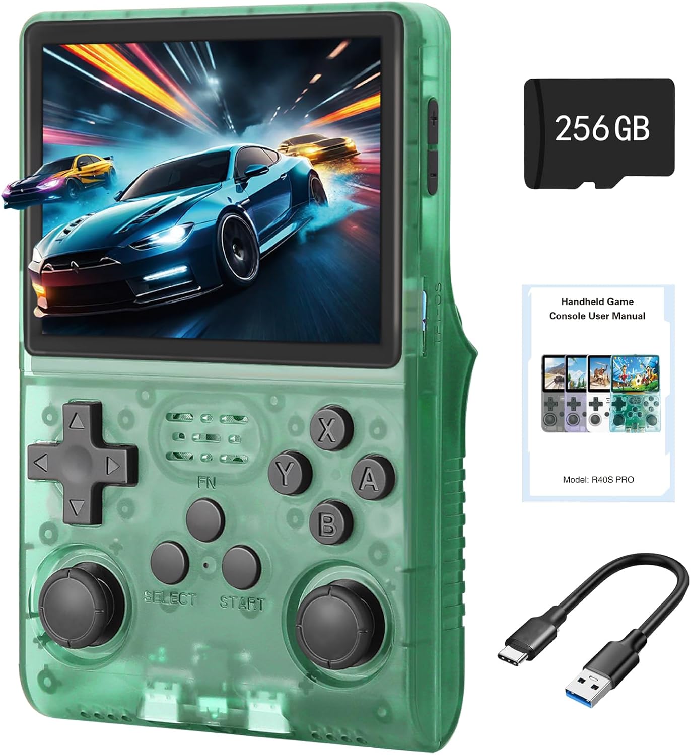R40S Retro Console - 3.5" IPS, 256G, Linux (Green)