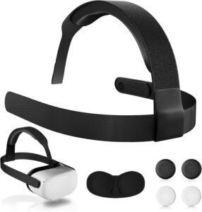 White & Black Quest 2 Head Strap w/ Grips