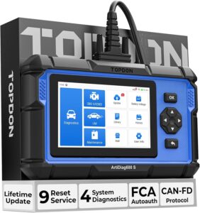 TOPDON AD600S OBD2 Scanner, ABS/SRS/Engine, 9 Resets, Free Updates