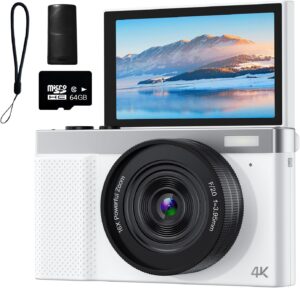 64MP Vlogging Camera with 3" Flip Screen