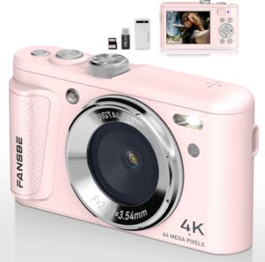Pink 4K Vlogging Camera, 64MP, 18X Zoom