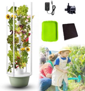 Hydroponic Tower Garden w/LED, 7L/28P