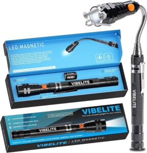 Magnetic Flashlight with Telescoping Pickup Tool