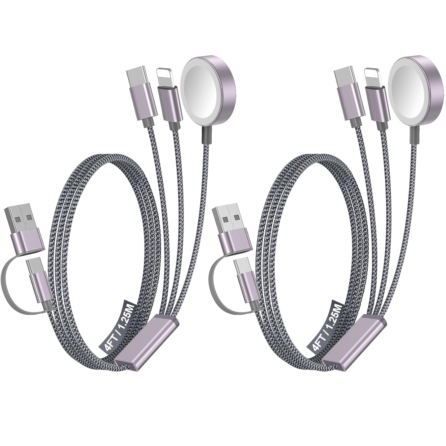 2-in-1 Apple Watch & iPhone Charger, 4FT