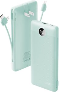 VRURC 10000mAh Power Bank w/ Built-in Cables - Green