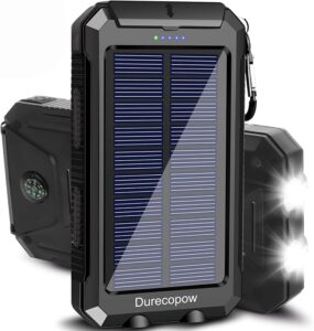 20K mAh Solar Power Bank w/USB-C, LED, Compass