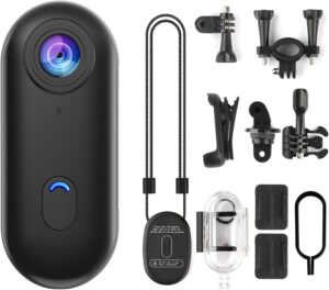 64GB 4K Mini Body Cam, Wearable Action Camera for Cycling