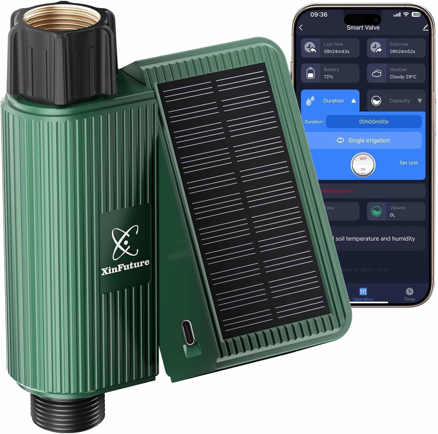 Smart WiFi Solar Sprinkler Timer, App & Voice