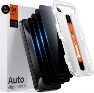 DIMONCOAT iPhone 15 Pro Max Privacy Protector 4-Pack