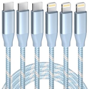 3-Pack 6FT MFi USB-C to Lightning Cable for iPhone
