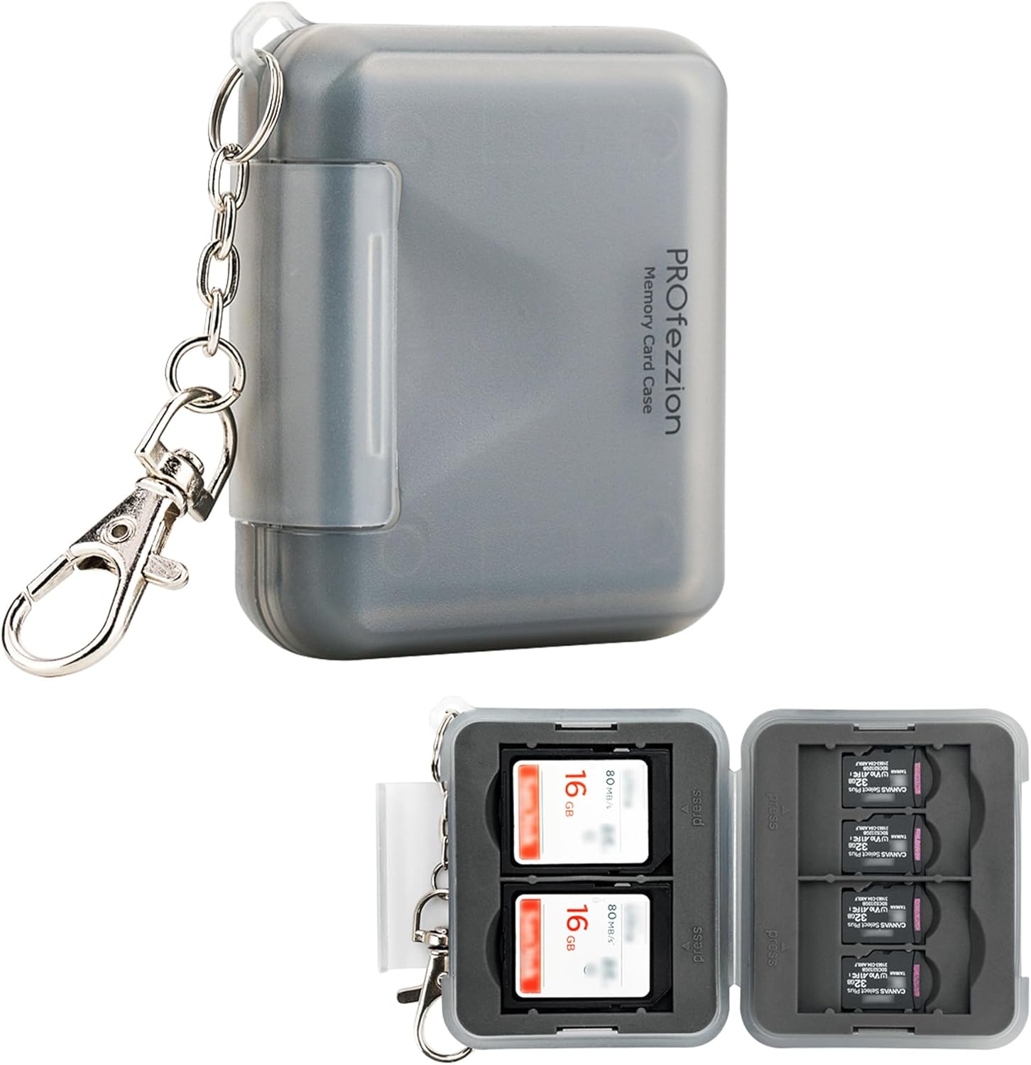 Water-Resistant SD Card Holder – 12 Slots, Grey