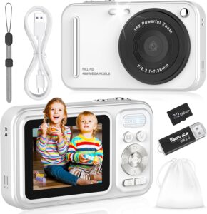 WITYEAH 48MP Kids Camera, White