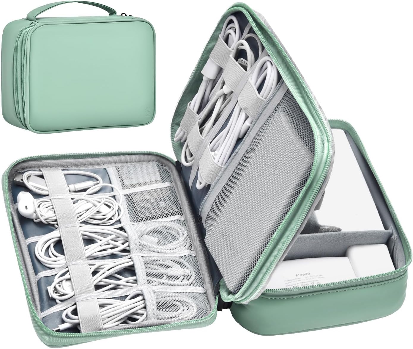 Double Layer Leather Tech Organizer
