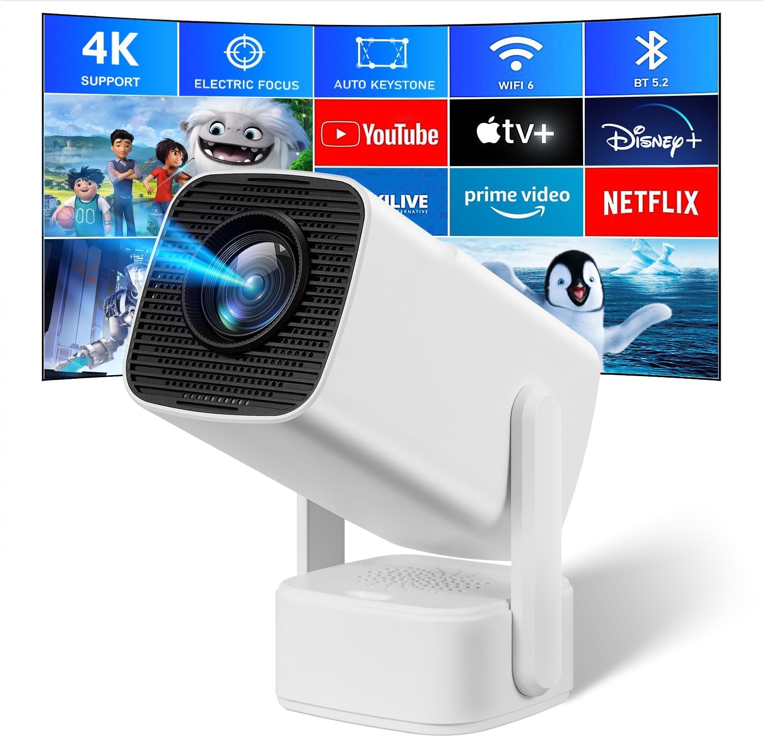 SEPYMP 4K Proj: 350ANSI, Android 11, 5W Spkr